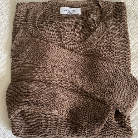 Carly Jean Los Angeles Sweaters - New Carly Jean “Easton” Knit Sweater - Taupe